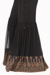 1 Piece Gharara in Black Chiffon (FZ0851)